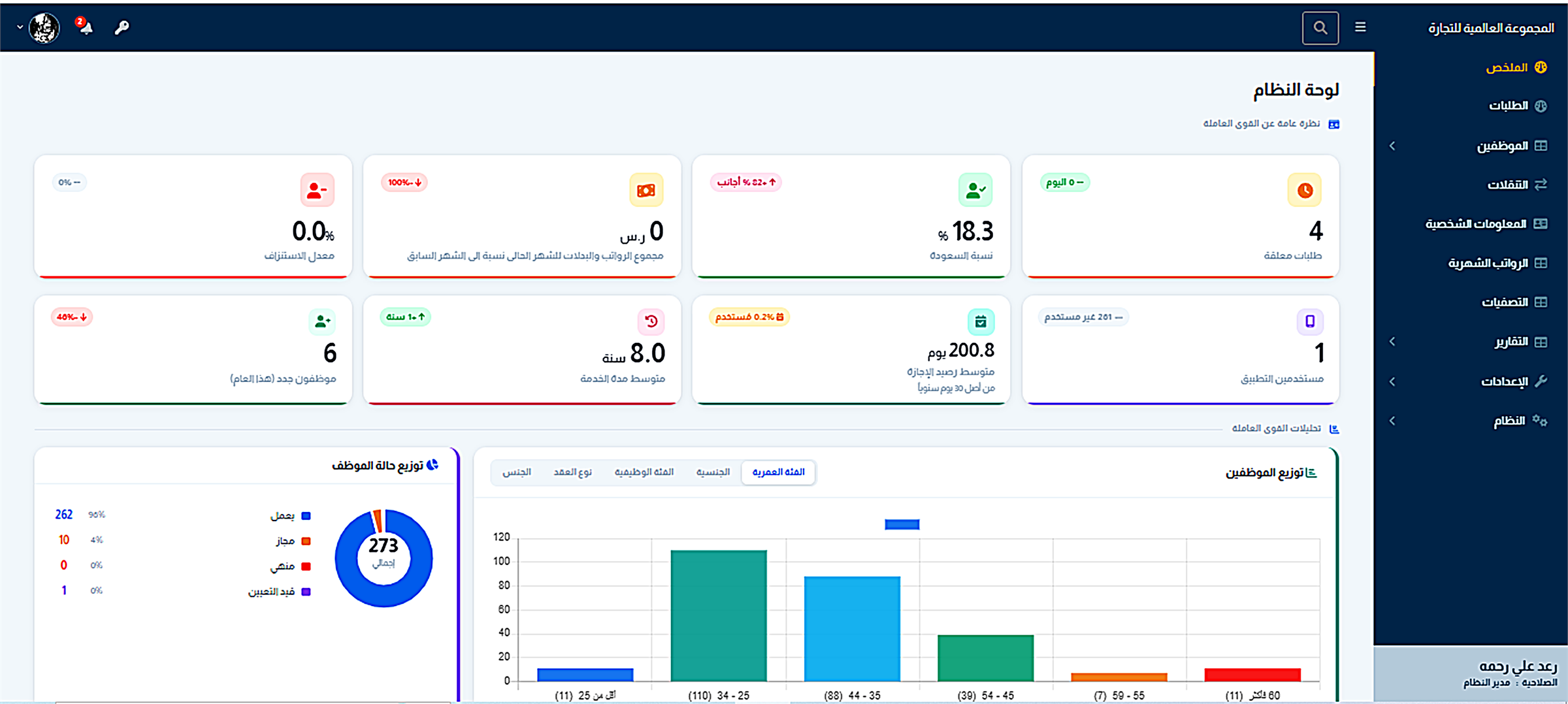 لوحة النظام العامة